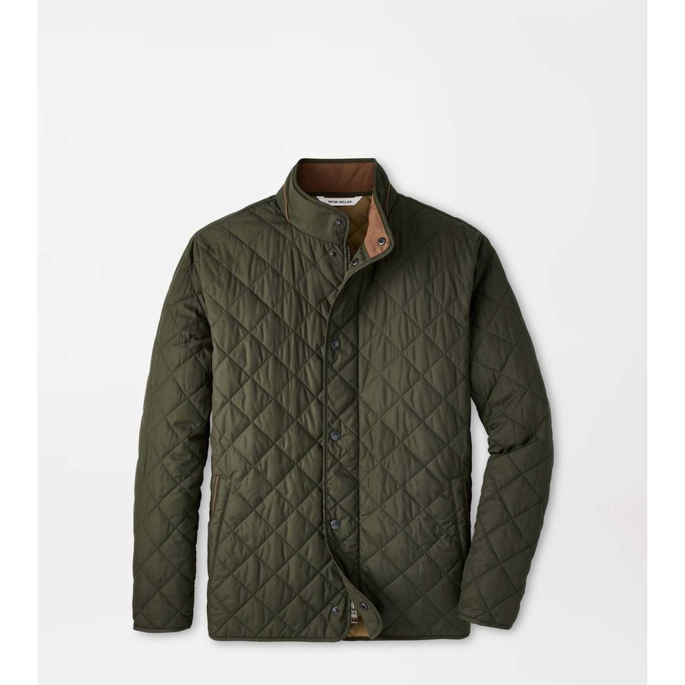 Peter Millar Suffolk Quilted Coat Men's Small S Olive Green Classic Field Jacket